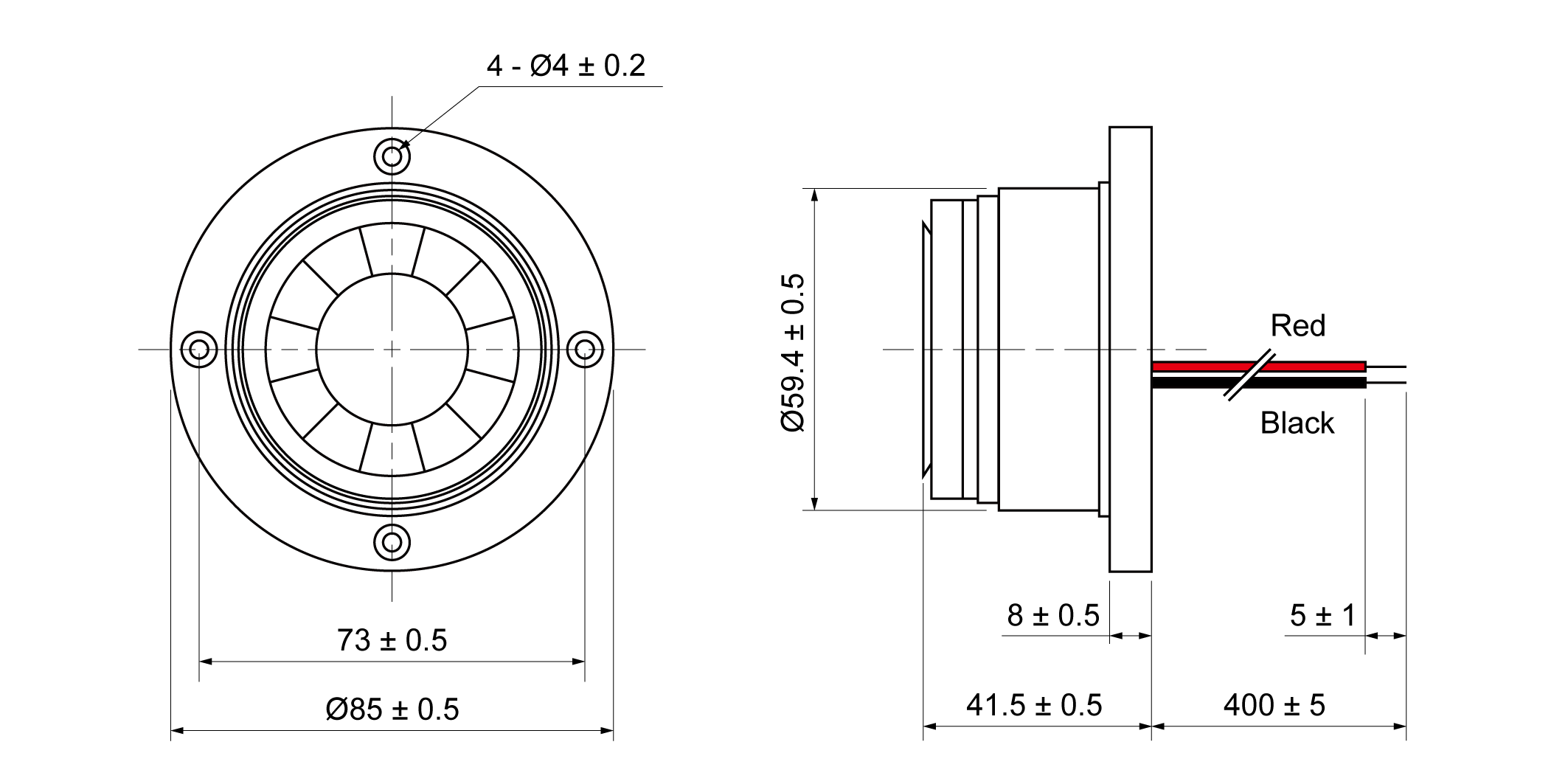 XPB8547-08.20R12W Mechanical Drawing